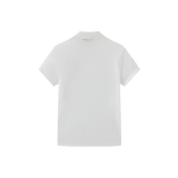 Vague sheer polo shirt- White