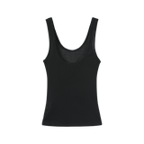Vague sheer knit tank top- Black