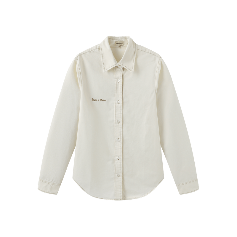 Vague denim button up shirt - Cream