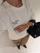 Vague oversized long sleeve t shirt- white