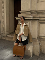 Vague denim button up shirt - Cream