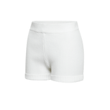 Vague knit shorts- White