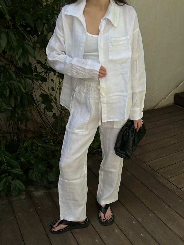 Vague linen trousers- white