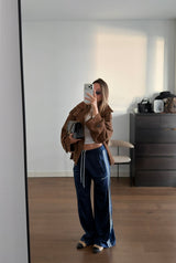 Vague sporty striped joggers- Blue