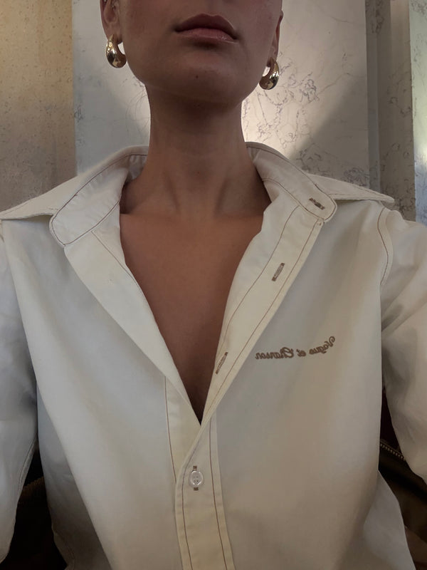 Vague denim button up shirt - Cream
