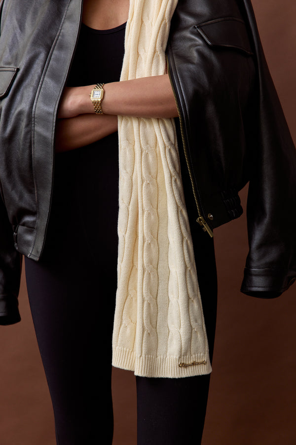 Vague Atelier Knit Scarf – Cream