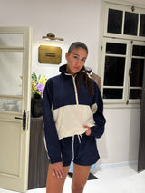 Vague Nylon Sweatshirt - Navy/Cream