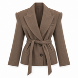 Vague wool belt jacket
