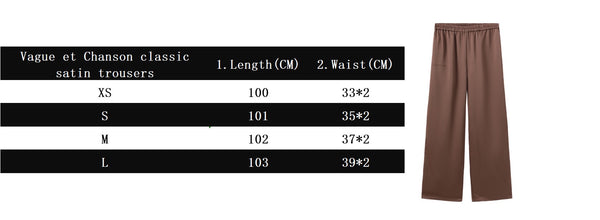 Vague et Chanson classic satin trousers-  Brown