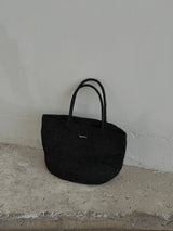 Vague Raffia handmade tote - black