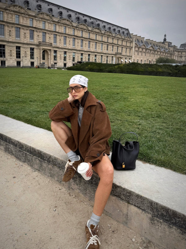 Vague Cropped Suede Jacket - Brown