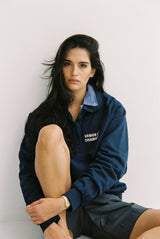 Vague French Terry polo sweatshirt- Blue