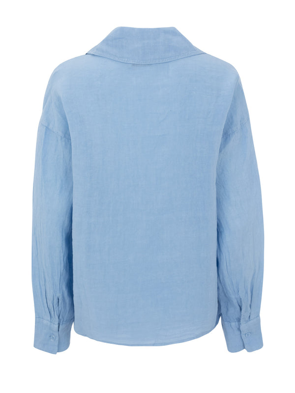 Vague linen button up shirt- LIGHT BLUE