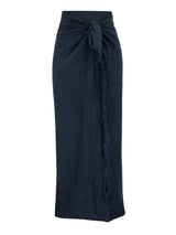 Vague linen pareo - Blue