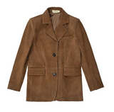 Vague tailored Suede Blazer- brown