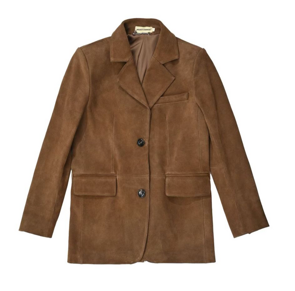 Vague tailored Suede Blazer- brown