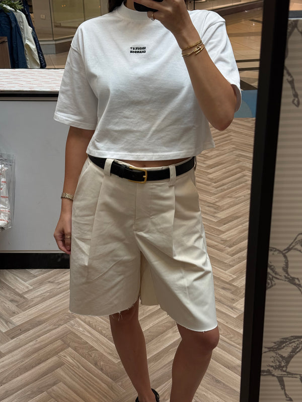 Vague cropped oversized T-shirt
