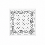 Vague paisley golden logo bandana- white