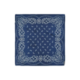 Vague paisley golden logo bandana- blue
