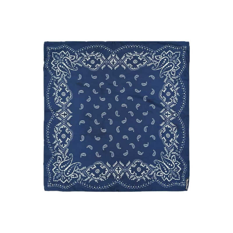 Vague paisley golden logo bandana- blue