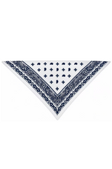 Vague Cashmere scarf- White and blue