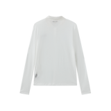 Vague sheer long sleeve polo shirt- White