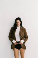 Vague sheer soft turtle neck shirt- Off white