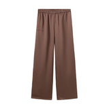 Vague et Chanson classic satin trousers-  Brown
