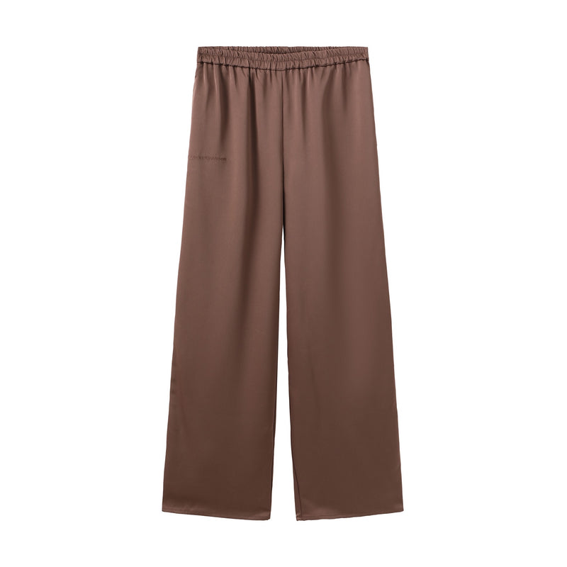 Vague et Chanson classic satin trousers-  Brown