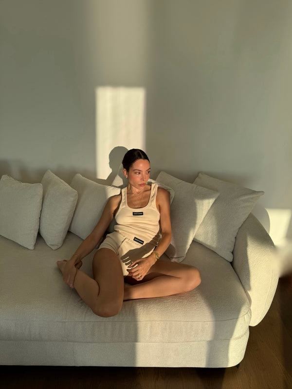 Vague ribbed tank top no05 - Cream