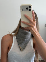 Vague linen striped scarf