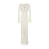Vague crochet golden logo dress