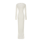 Vague crochet golden logo dress