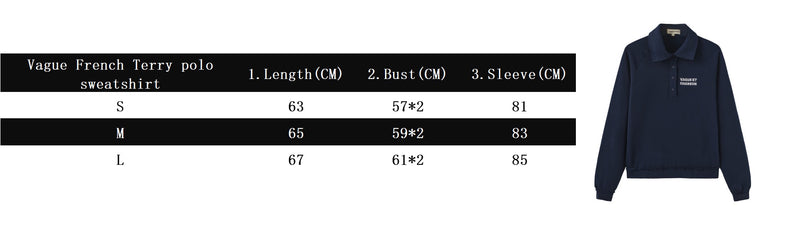 Vague French Terry polo sweatshirt- Blue