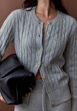 Vague Atelier Knit Buttoned Cardigan – Grey