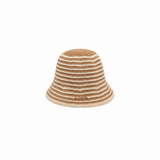 Vague straw bucket hat N02- striped cream
