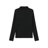 Vague sheer long sleeve polo shirt- Black