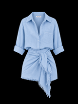 Vague linen pareo- light blue