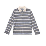 Vague striped polo shirt- grey