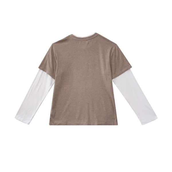 Vague layered Essential Tee- Beige