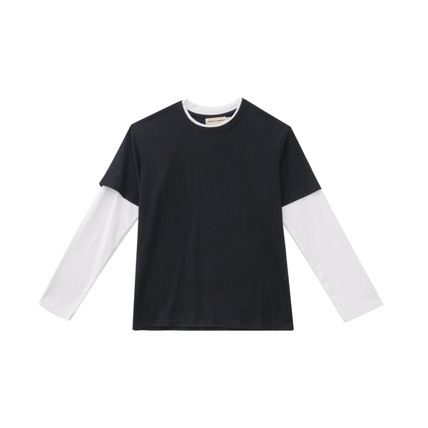 Vague layered Essential Tee- Black