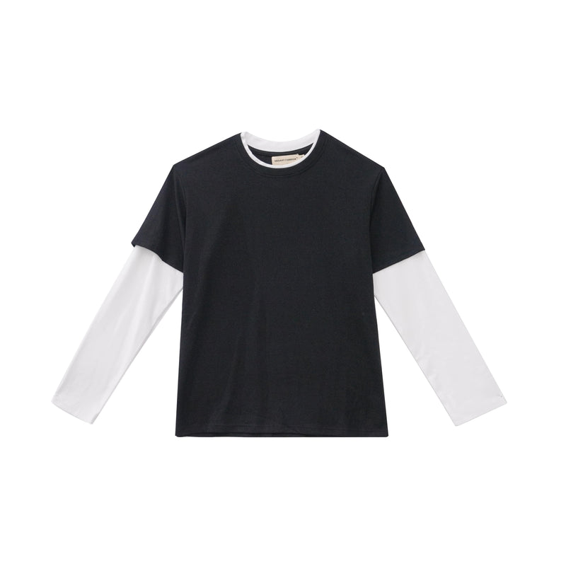 Vague layered Essential Tee- Black
