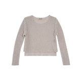 Vague long sleeve crochet shirt - cream
