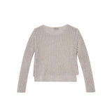 Vague long sleeve crochet shirt - cream