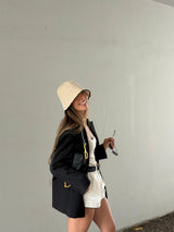 Vague straw bucket hat N02- cream