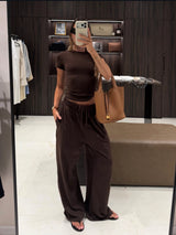 Vague Signature Cotton Set - brown