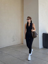 Vague et Chanson zipper romper no.04 - Black