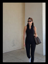 Vague et Chanson zipper romper no.04 - Black