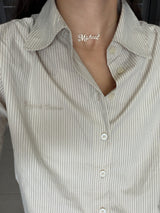 Vague classic striped button up shirt - Cream