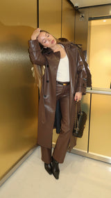 Vague leather trousers- Brown